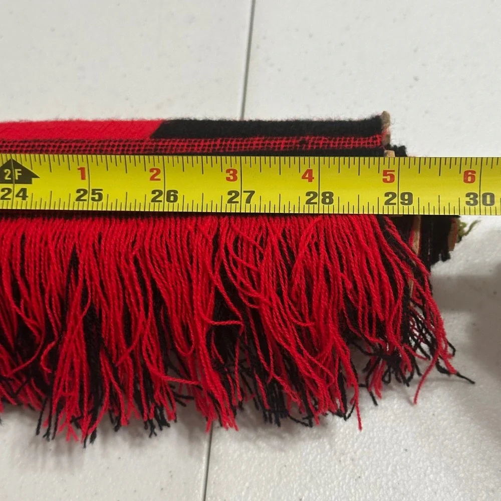 Vintage Hand Woven Peruvian Wall Hanging Motif Red Black Textile Folk Art 49x29